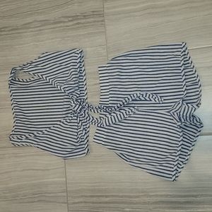 Blue and White Short and Matching Top